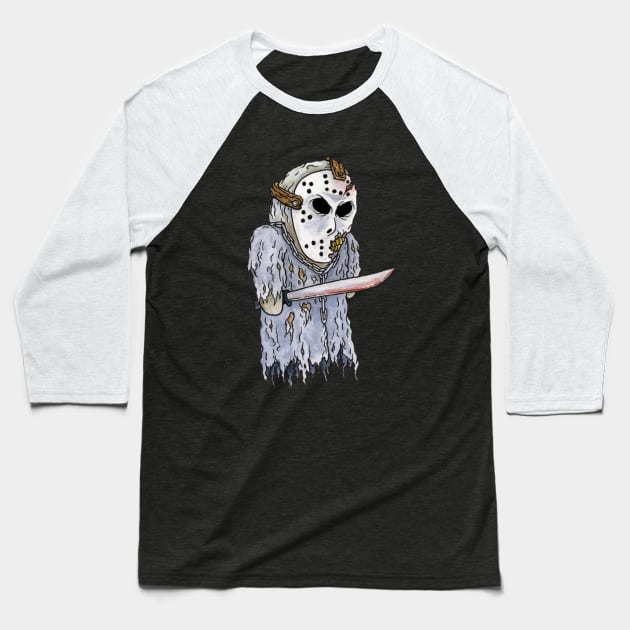 Jason Voorhees, Friday the 13th - Horror Hand Puppet Baseball T-Shirt by ScottBokma